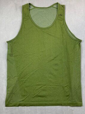 Lululemon Mens Shirt Large Green Tank Top Sleeveless Metal Vent Tech Ventilated